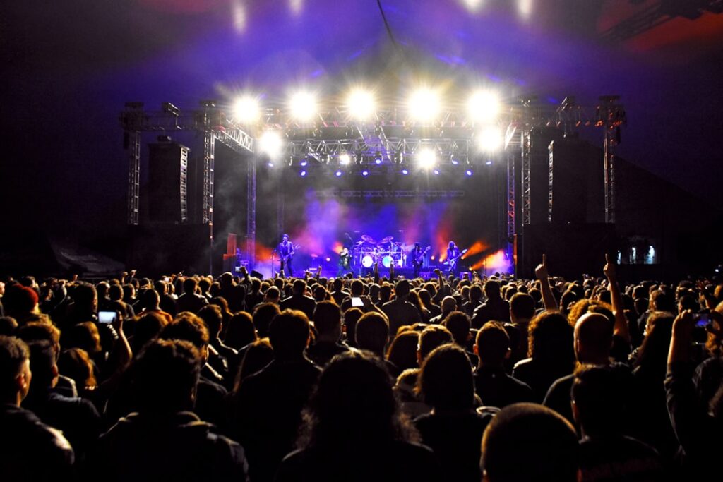 Publikum til natlig koncert, brugt som testbillede for AFSKY